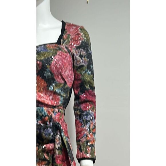 Chiara Boni La Petite Robe Cesarima Floral Sequined Cocktail Dress Size 4 (40) - Picture 10 of 11